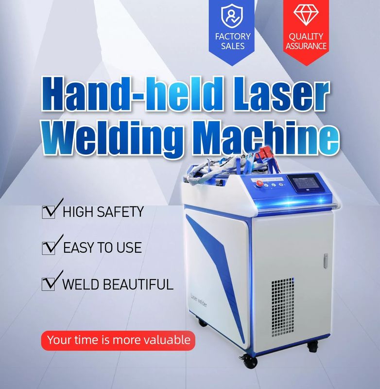 500W 1080NM হ্যান্ডহেল্ড লেজার ওয়েল্ডিং মেশিন CW ওয়াটার কুলিং